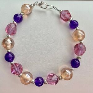 Purple & Pink Big Beads Bracelet